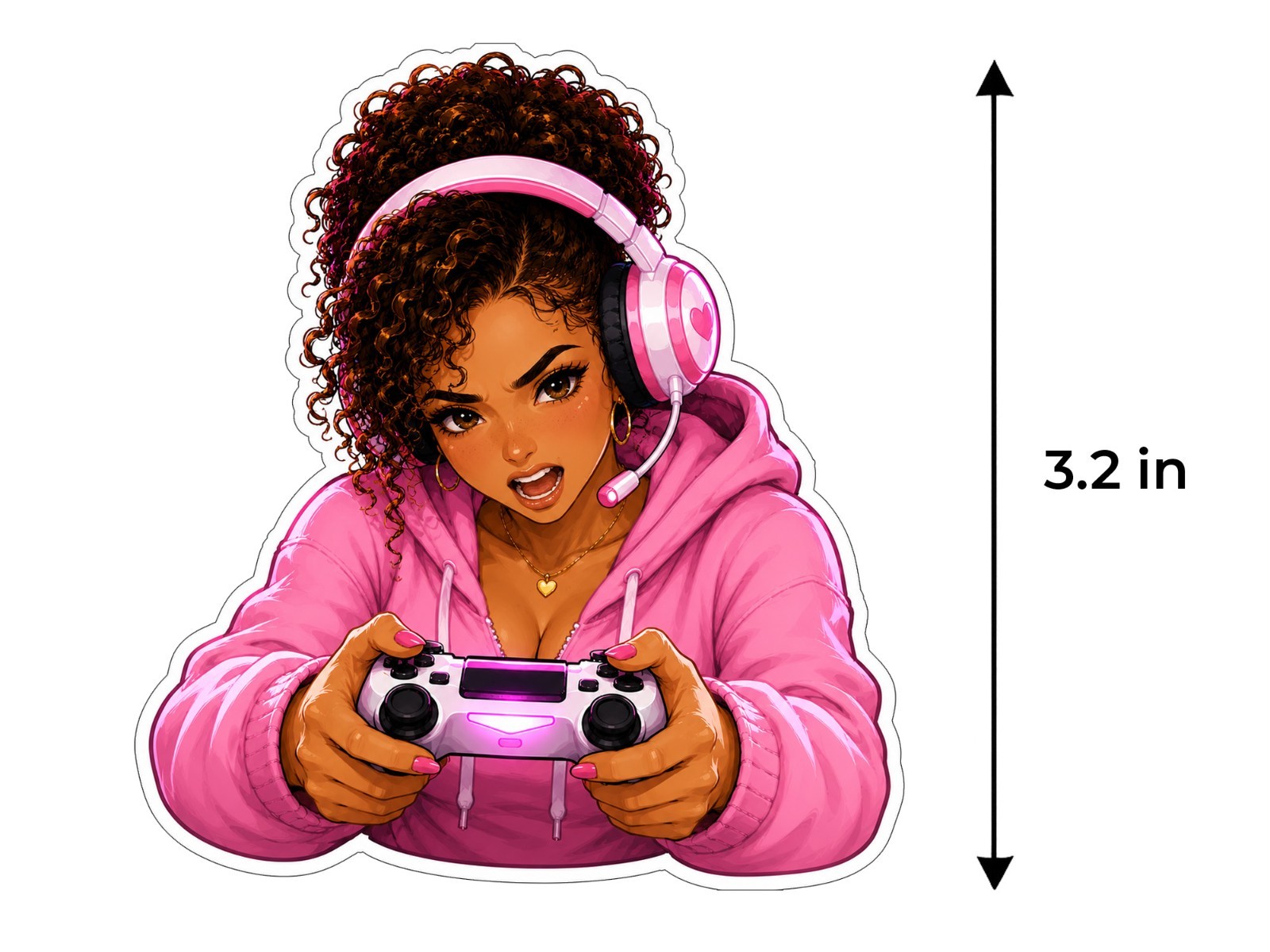 Gamer Girl Sticker Decal – Gamer Girl Controller Laptop Window Car 3.2″
