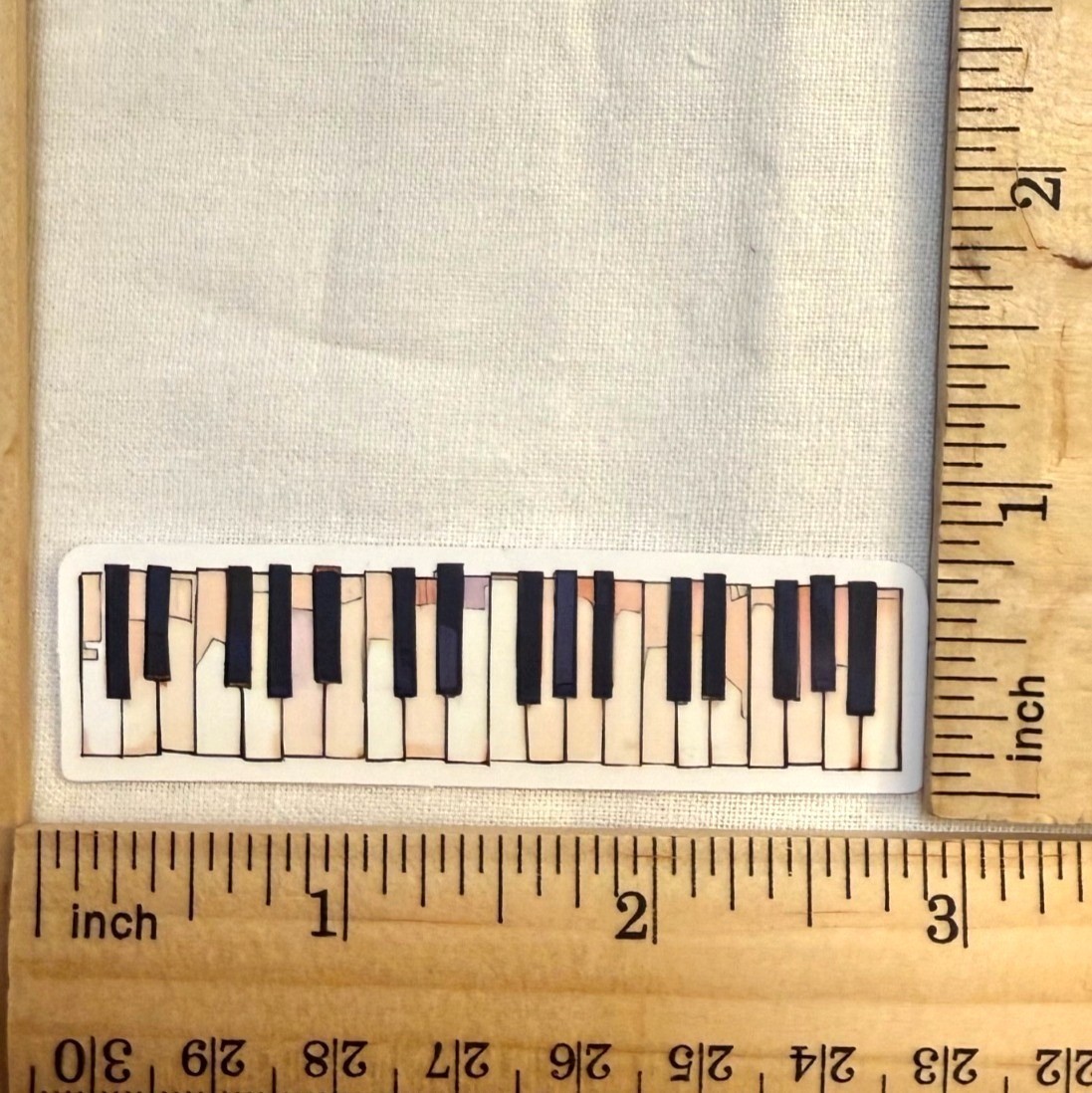 Piano Keyboard Sticker 3in Stained Glass Keys Waterproof Vinyl Style Music #91