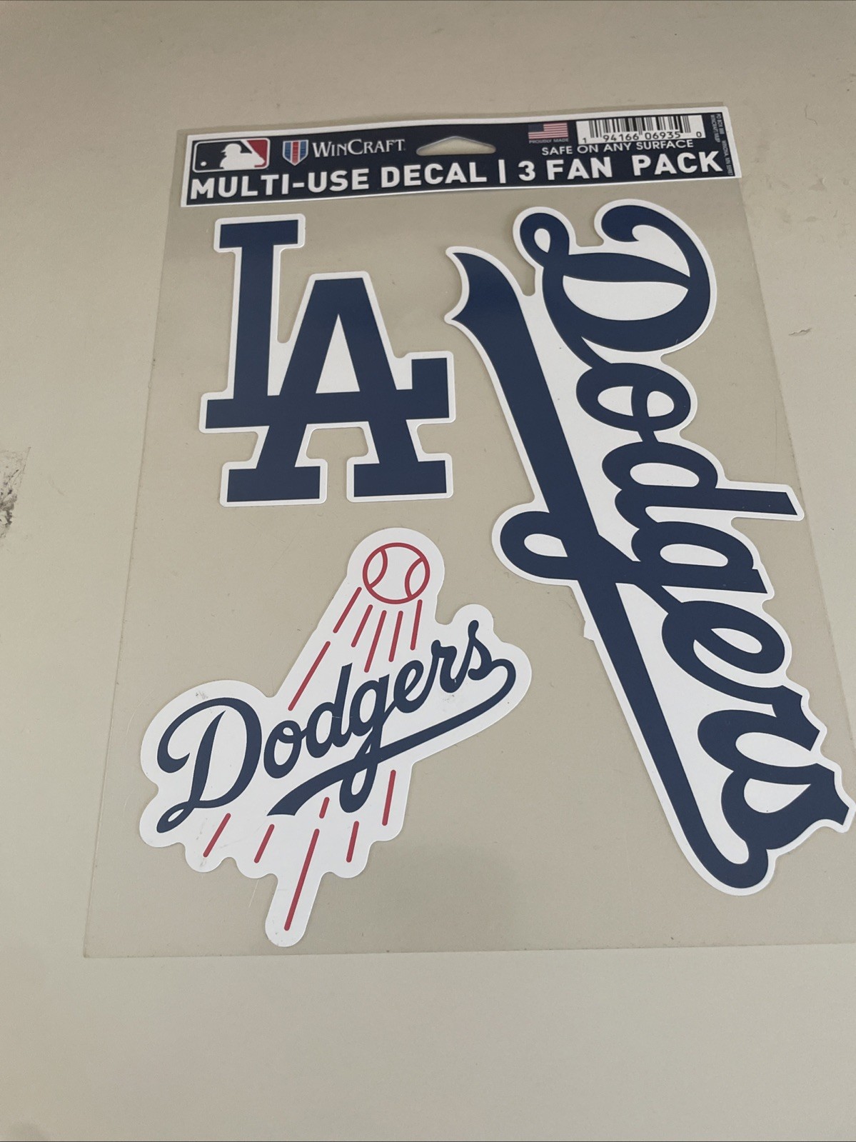 Dodgers Decal Set 3 Dexals On Set Laptop Water Bottle Window Official Merch