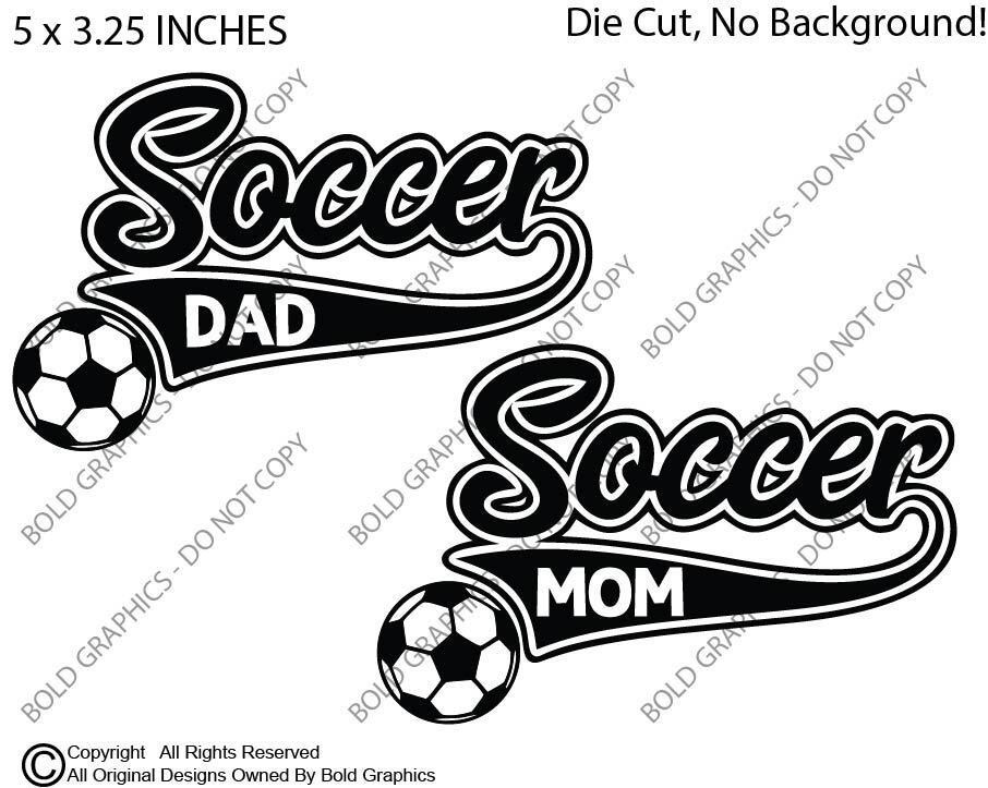 5″ Soccer Mom Dad Decal Vinyl Sticker Kids School Sports Ball Proud Parents Life