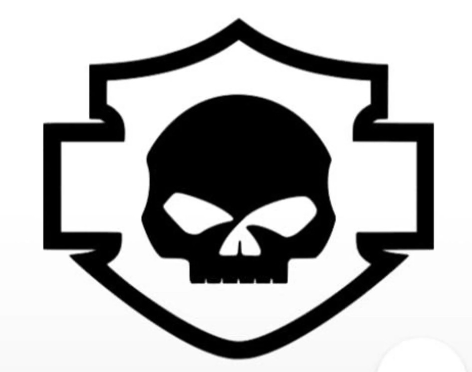 HD Harley Davidson Symbol with Skull Vinyl Decal Die Cut