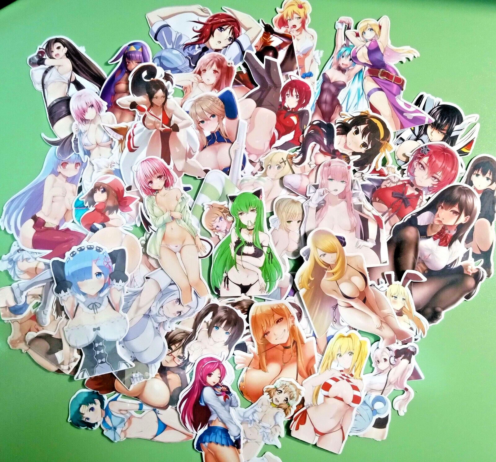 Random Anime Girls Sticker pack, 10, 25, or 50 waterproof decals stickerbomb