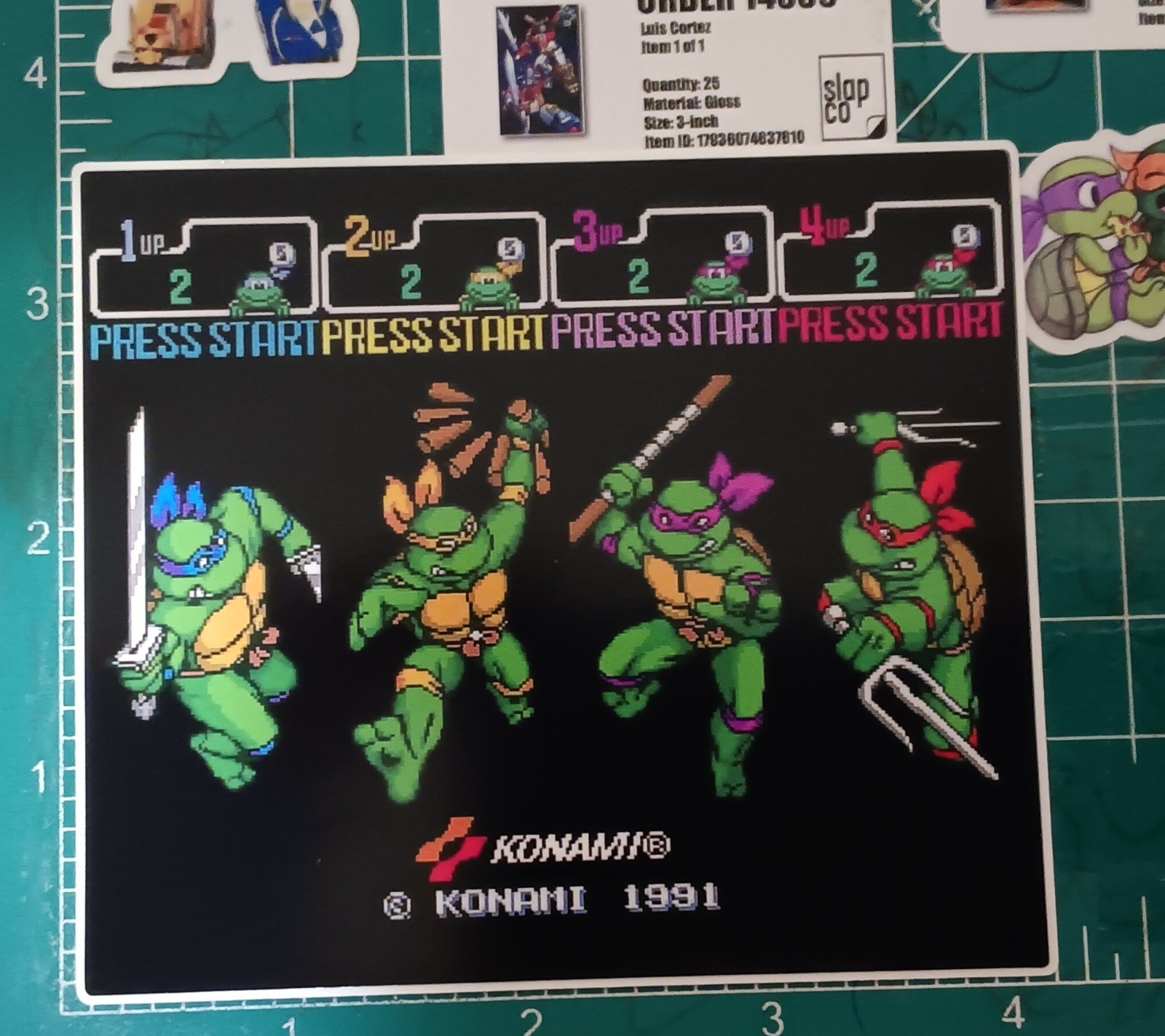 TMNT X VYNIL HIGH-GLOSS STICKER X 4X4 INCH STICKER X TURTLES IN TIME STICKER X