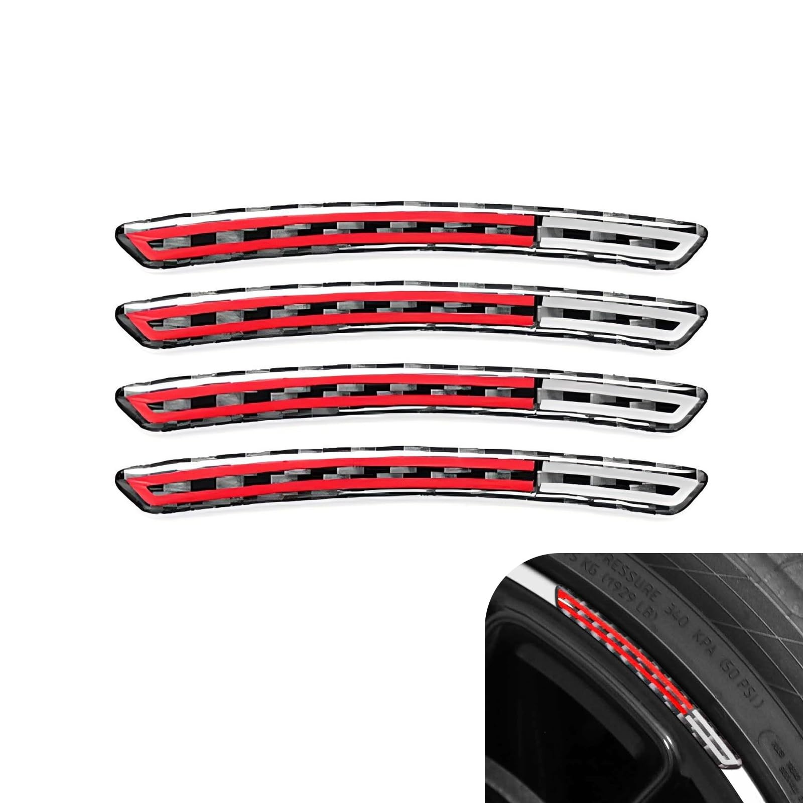4 PCS Wheel Rim Protector Stickers, 3D Sports Style Rim Protector Strips, Ant…