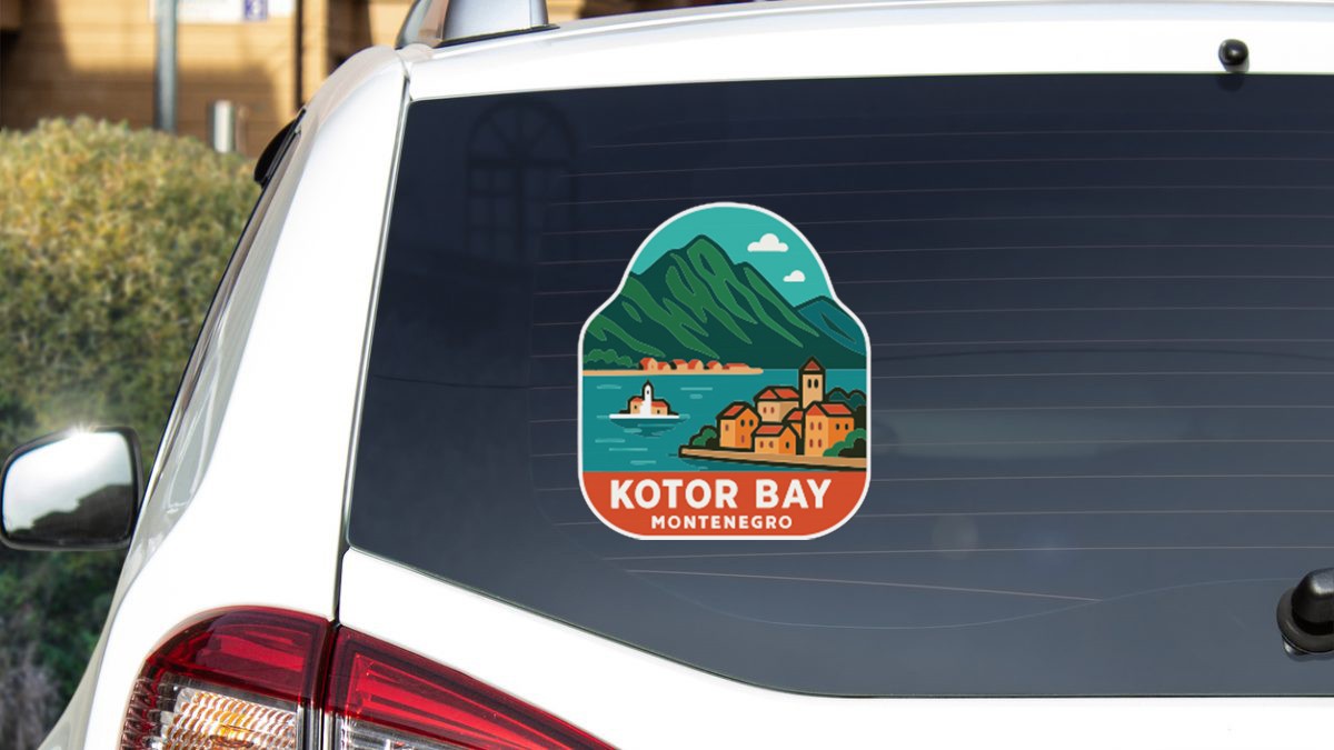 Kotor Bay Montenegro Sticker Decal Vinyl Die-Cut Symbolic Landmark Design
