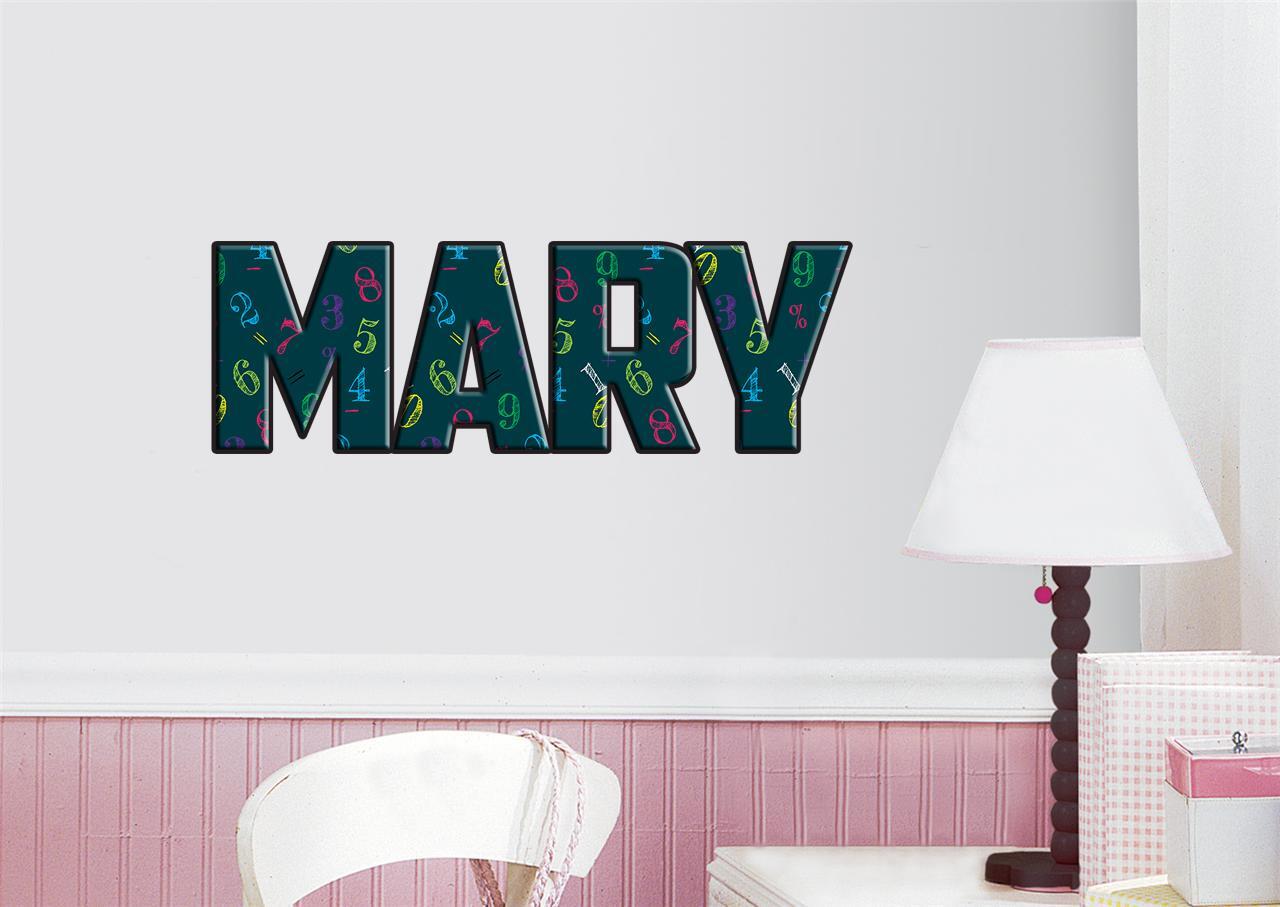 Mathematics Theme PERSONALIZED NAME Decal WALL STICKER Home Decor Art WP159