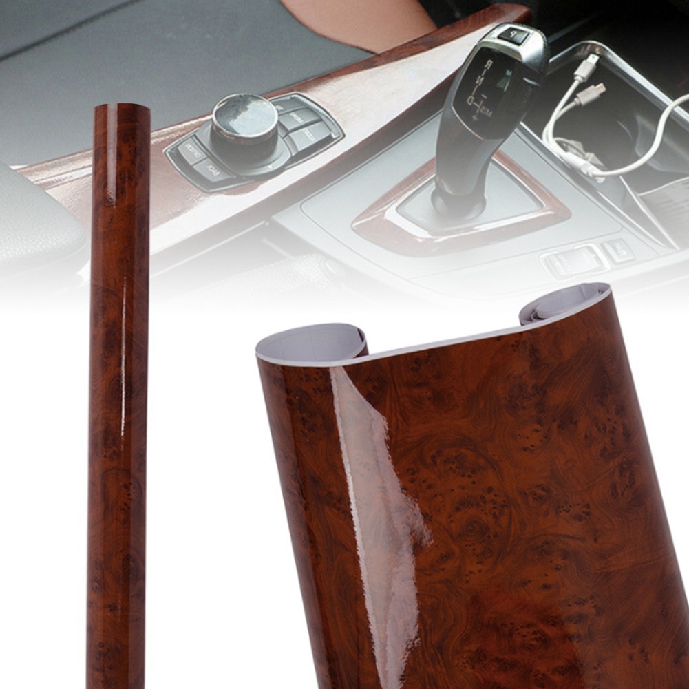 Improved Wood Grain For Car Interior Decals Glossy Self Wrap for Dash and Doors