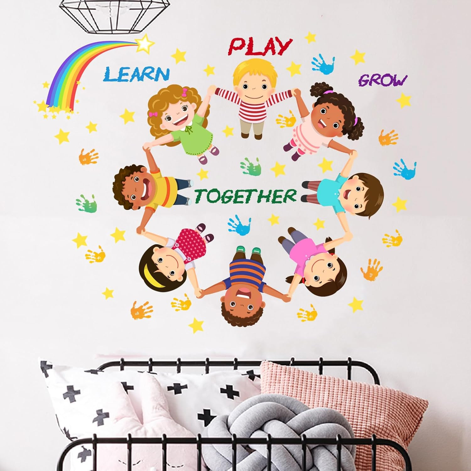 Peel and Stick Kids Wall Decals – Educational Rainbow & Diversity Stickers for N