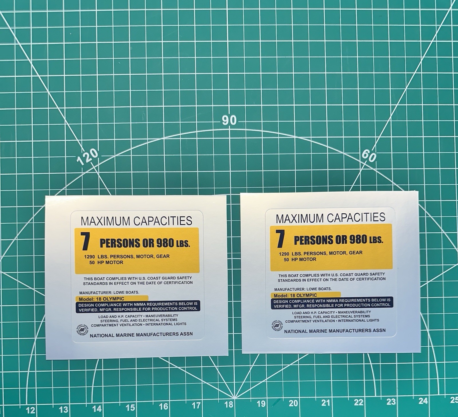 Custom Boat Capacity Sticker – Special Order