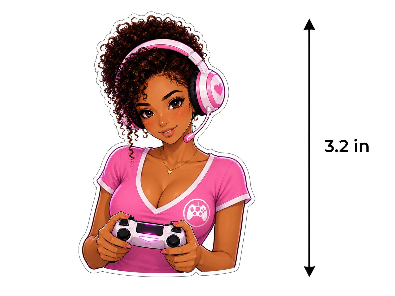 Gamer Girl Sticker Decal – Gamer Girl Controller Laptop Window Car 3.2″