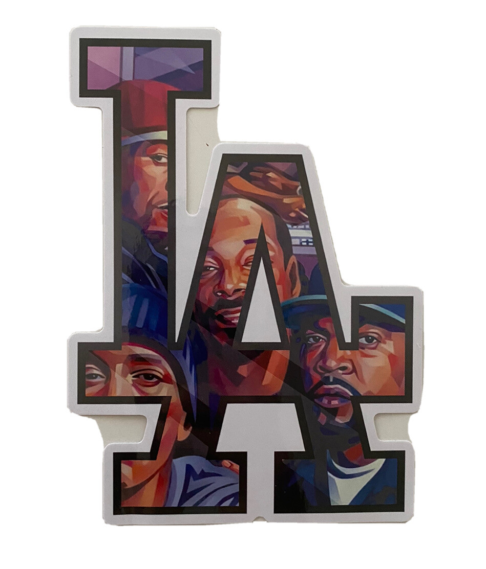 LA Sticker Large 6” Tall LA Dr. Dre NWA Snoop Deathrow Los Angeles LA Rap Hiphop