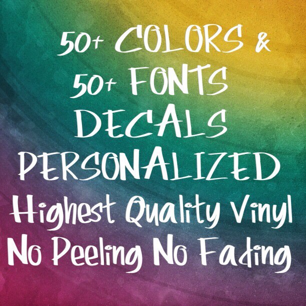High Quality Custom Die Cut Decals Stickers Personalized Choose Text Color Font