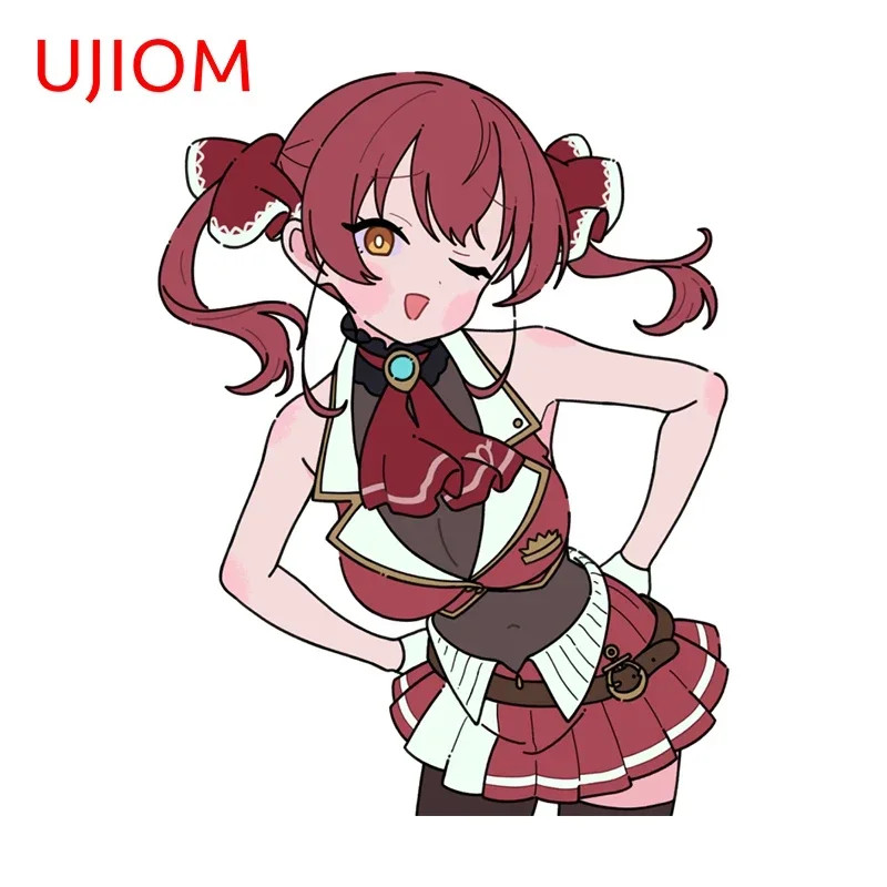 UJIOM 13cm X 10cm Houshou Marine 3D Peeking Girls Wall Stickers Wardrobe Decal