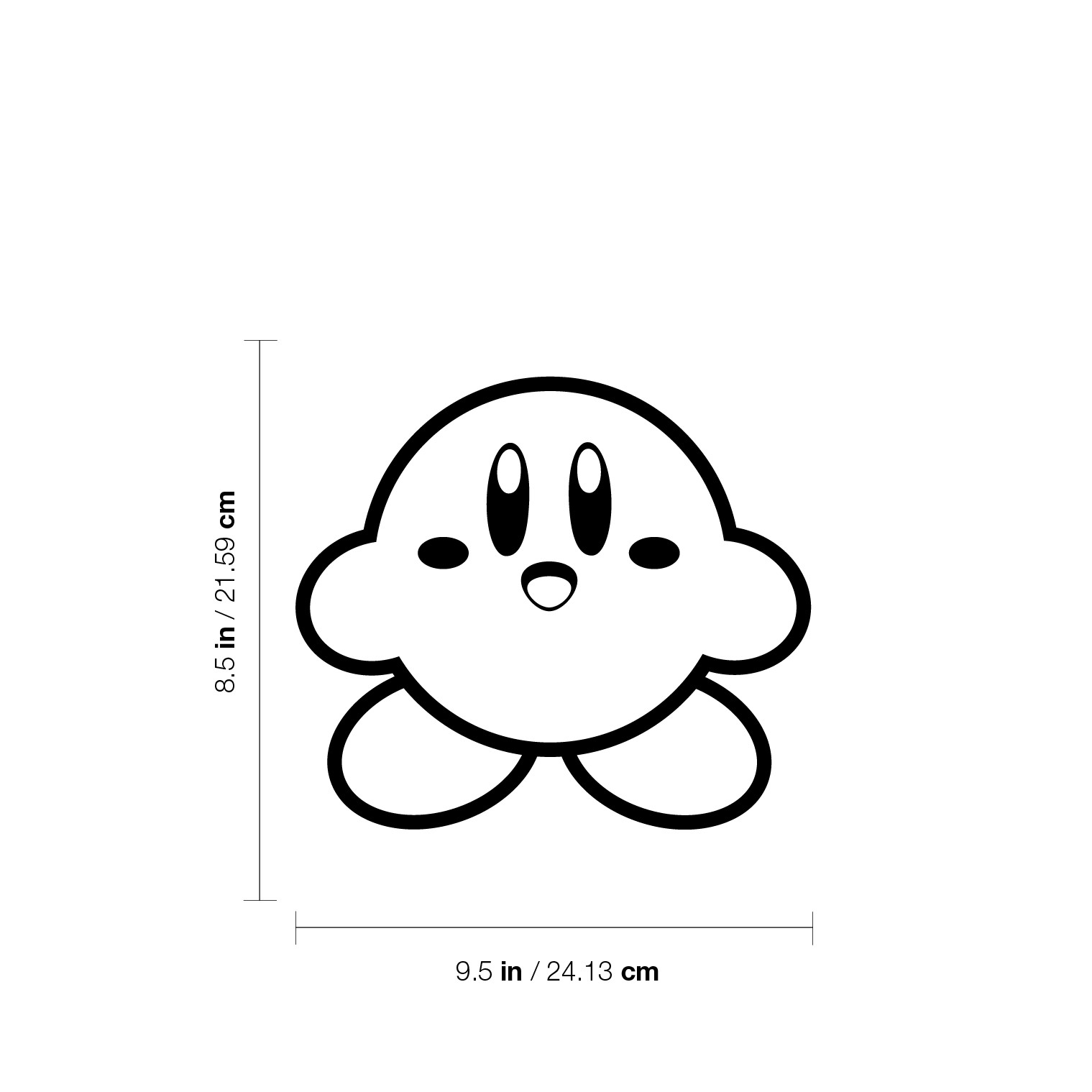 Pink Kirby Black White Decal Vinyl Sticker Office Gaming Room 7″in» x 7″in Decor
