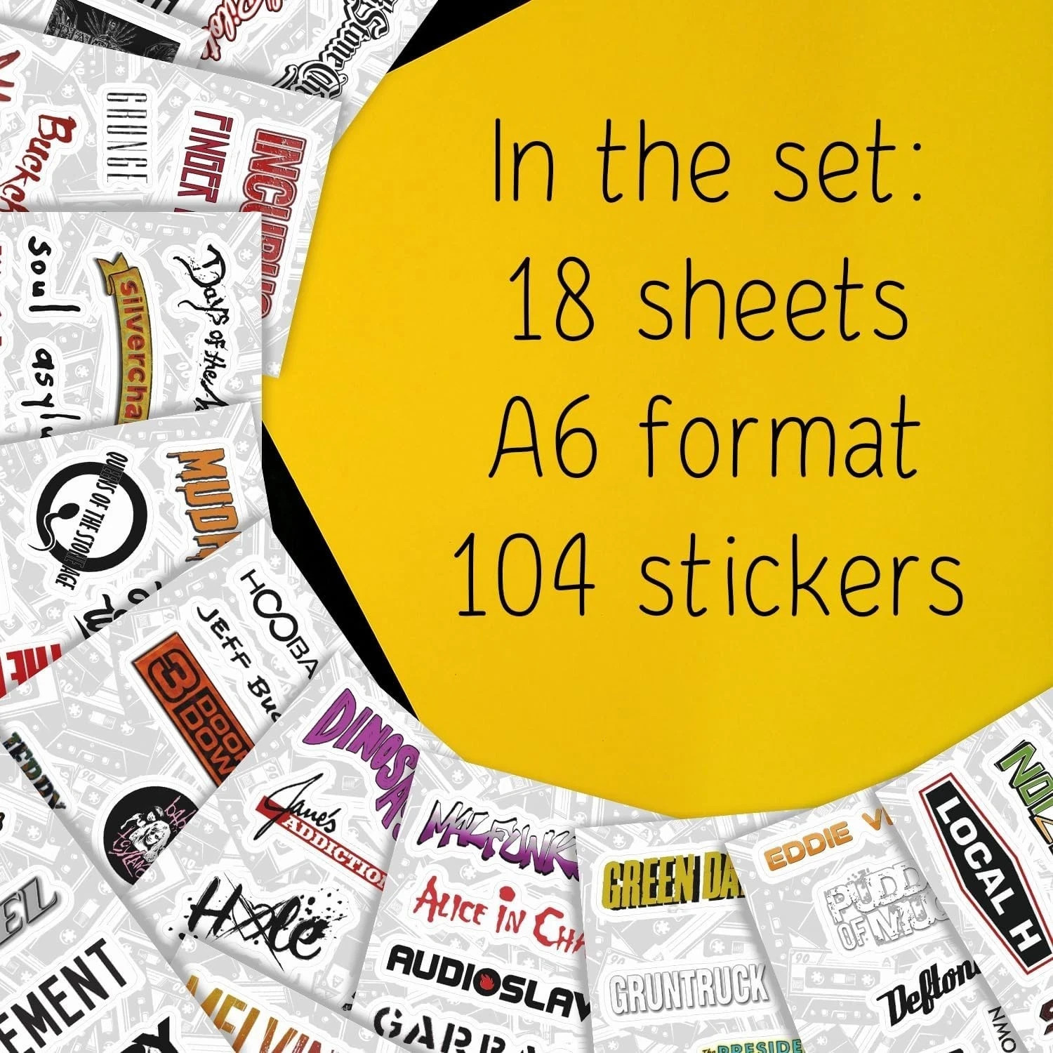 100Pcs Grunge Stickers, 90’s Grunge Music, Rock Stickers, Rock Band Decals, Musi