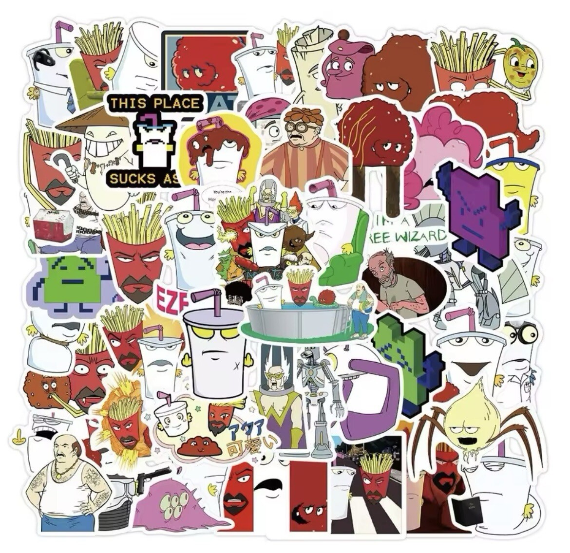 Aqua Teen Hunger Force Stickers 50pk Shake Meatwad Frylock Mix Fun Random Mix