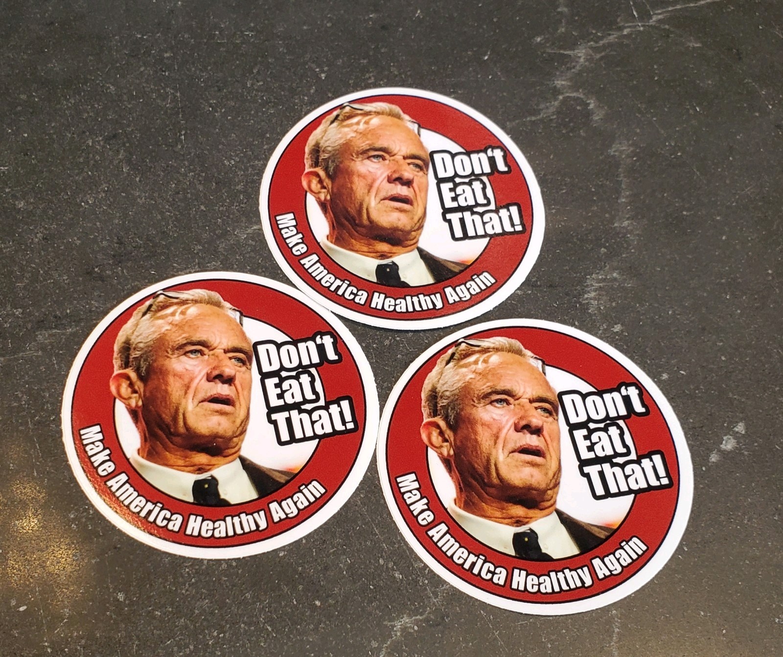 RFK JR STICKERS (3) «Don’t Eat That!» 5 Year Warranty Made in USA 🇺🇸