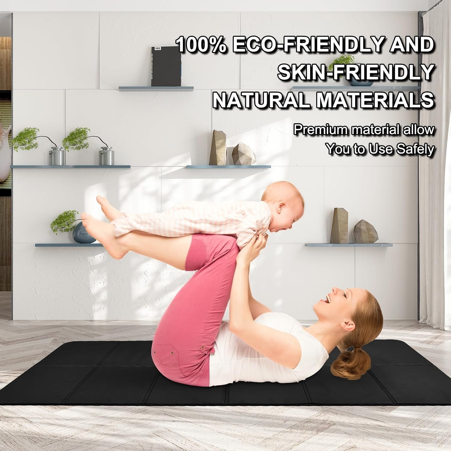 Foldable Yoga Mat 72″ L x 32″ W x 0.32 Inch Extra Thicked and Wided, Folding …
