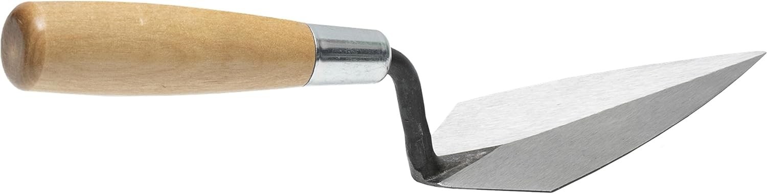 Archaeology Pointing Trowel with Leather Holster, Wood Handle, 5 X 2 1/2 Inch St