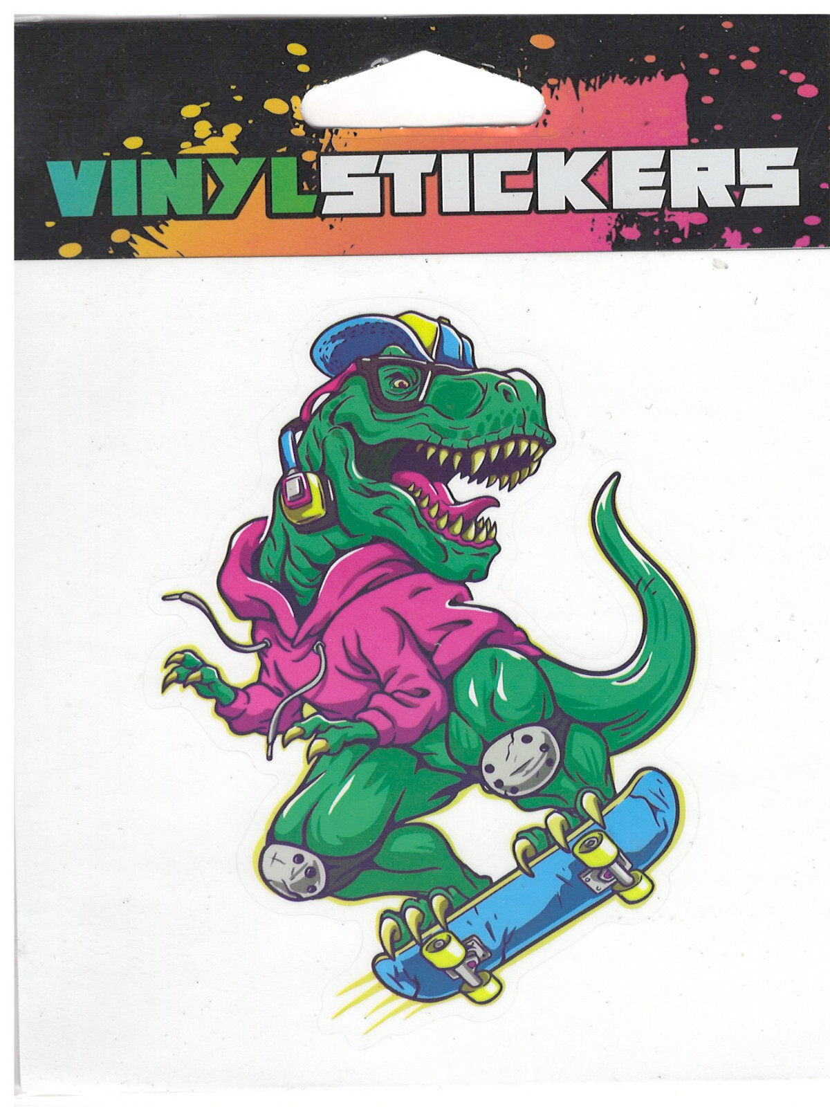 Skate Boarding Green Dino High Quality Vinyl Sticker UV/Weather Resistant