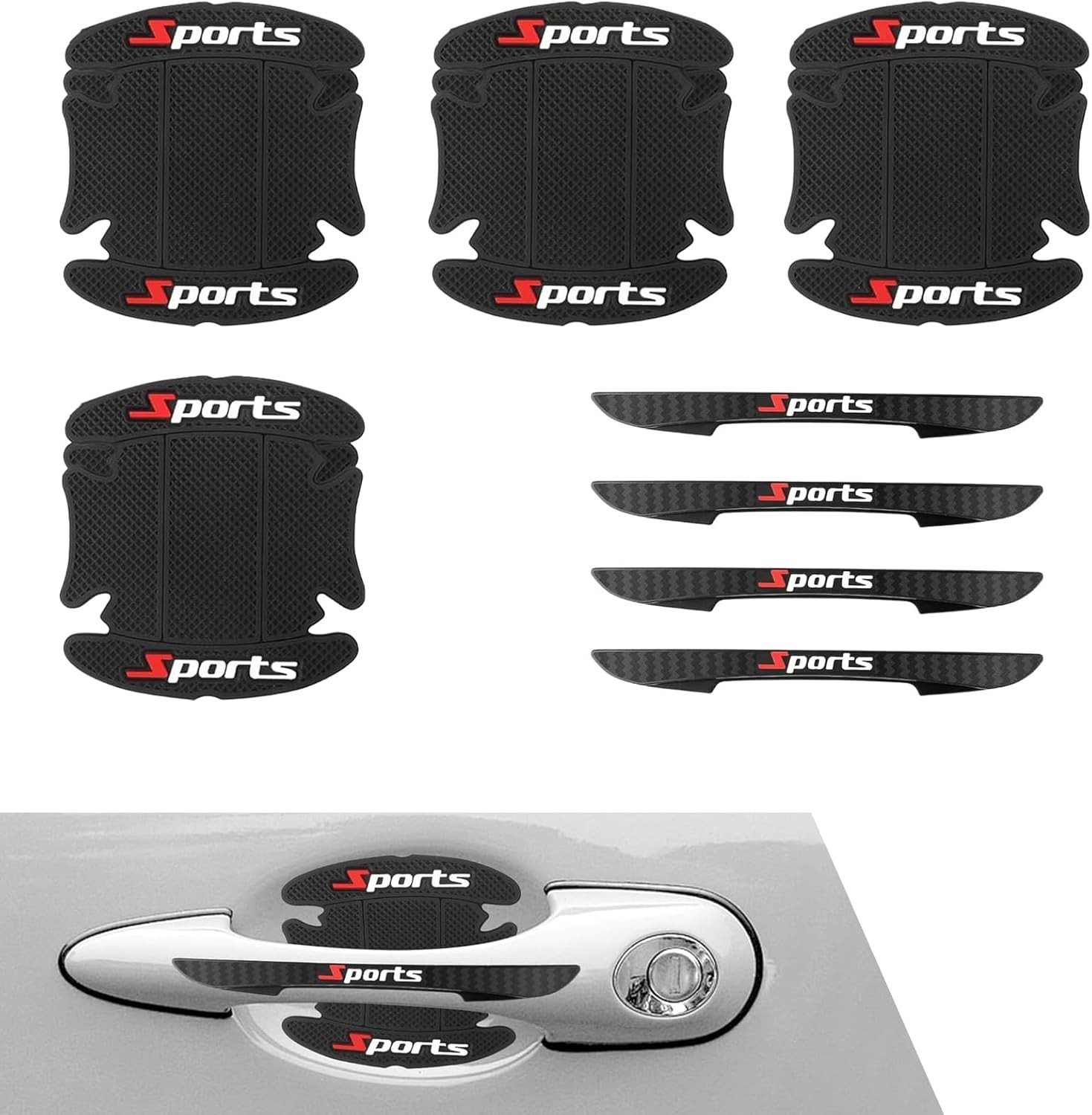 8PCS Car Door Protector Handle Bowl Scratch Sticker