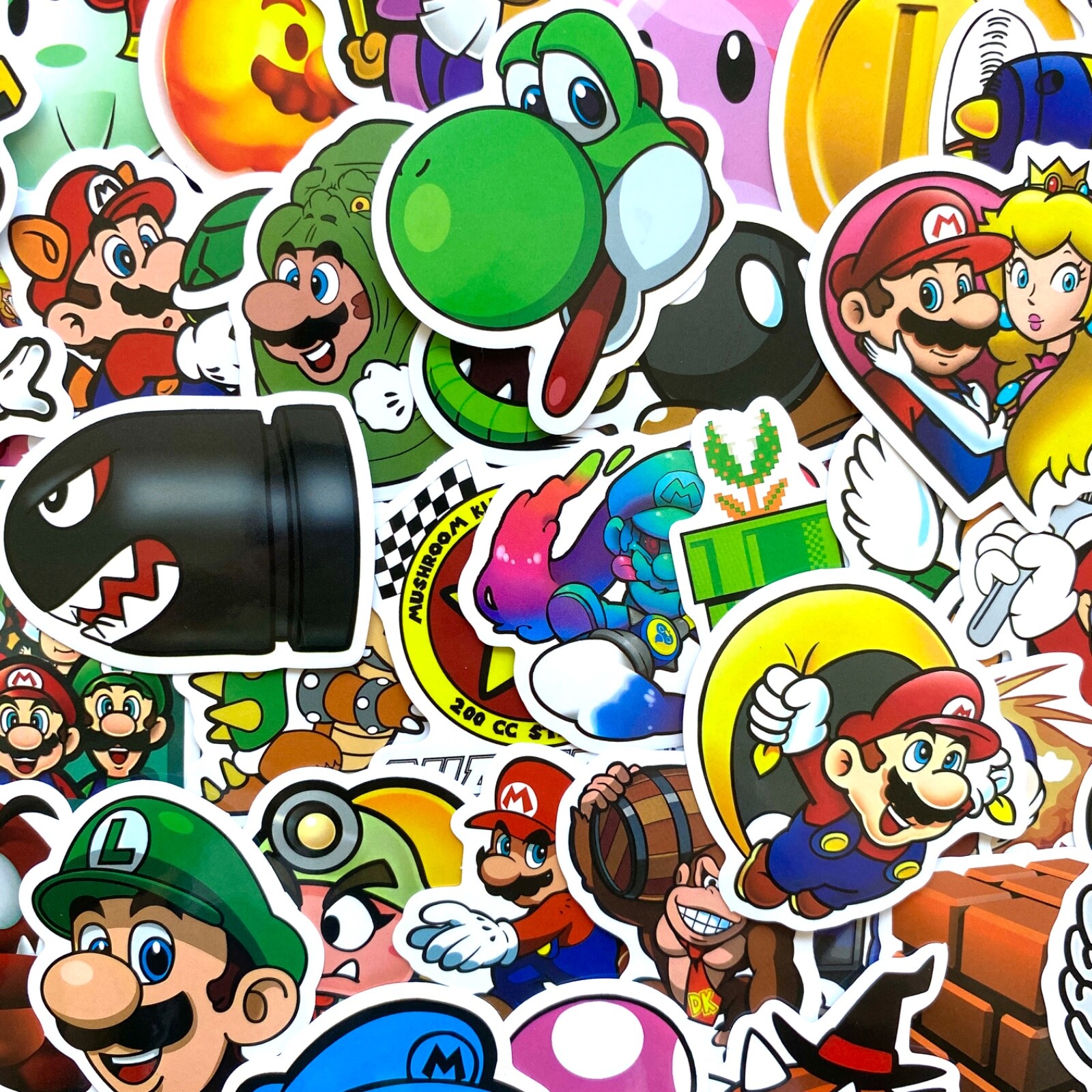 5-50 pcs Super Mario Stickers, Yoshi Luigi Mario Bros Gamer Phone Laptop Decals