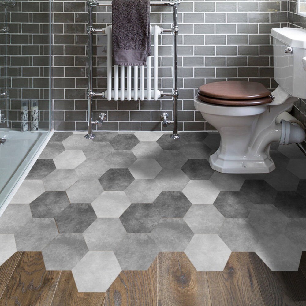 10PCS Hexagon Non- Floor Sticker Hexagonal Tile Sticker Peel Stick Backsplash