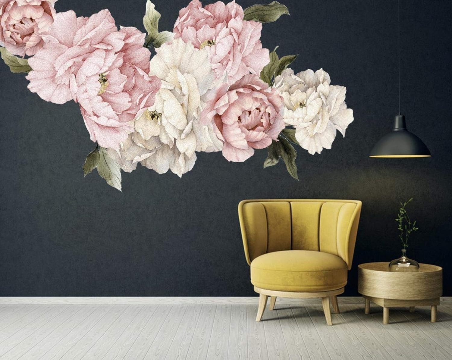 Large 67″ Floral Peonies Wall Sticker – Botanical Beauty for Indoor Spaces