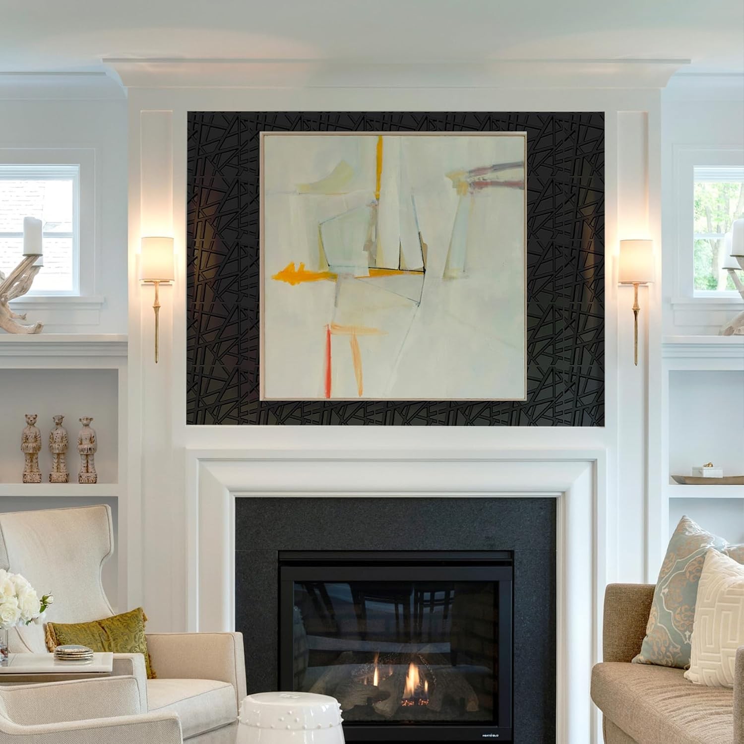 33 Pack 3D Wall Panels Interior Wall Decor 12»x12» Black Accent Textured Wall