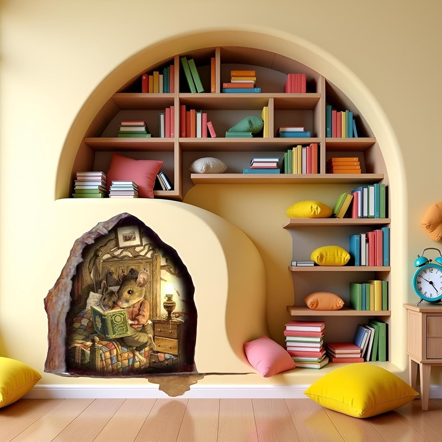 5Pcs 3D Hole Wall Sticker, Realistic Wall Decal Art, Waterproof Funny Room De…