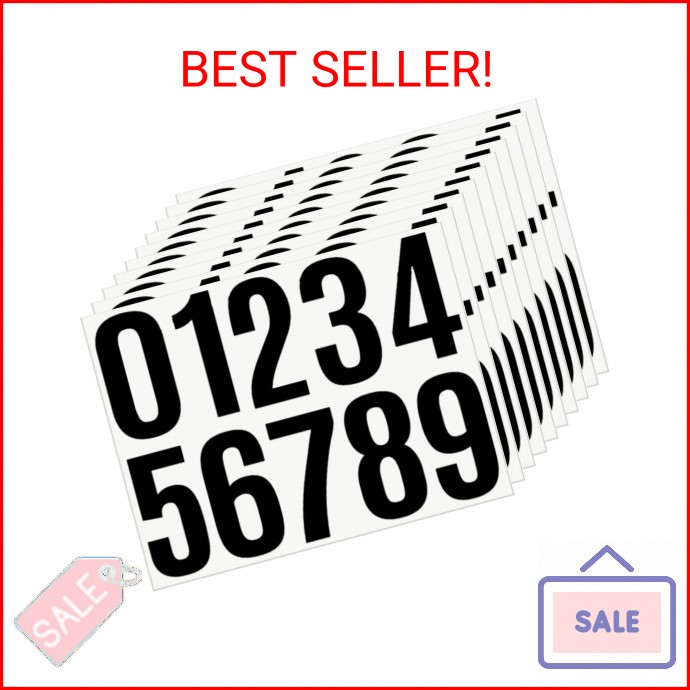 10 Sheets 100 Pcs Vinyl House Numbers for Mailbox, 4 inch Self-Adhesive Number S
