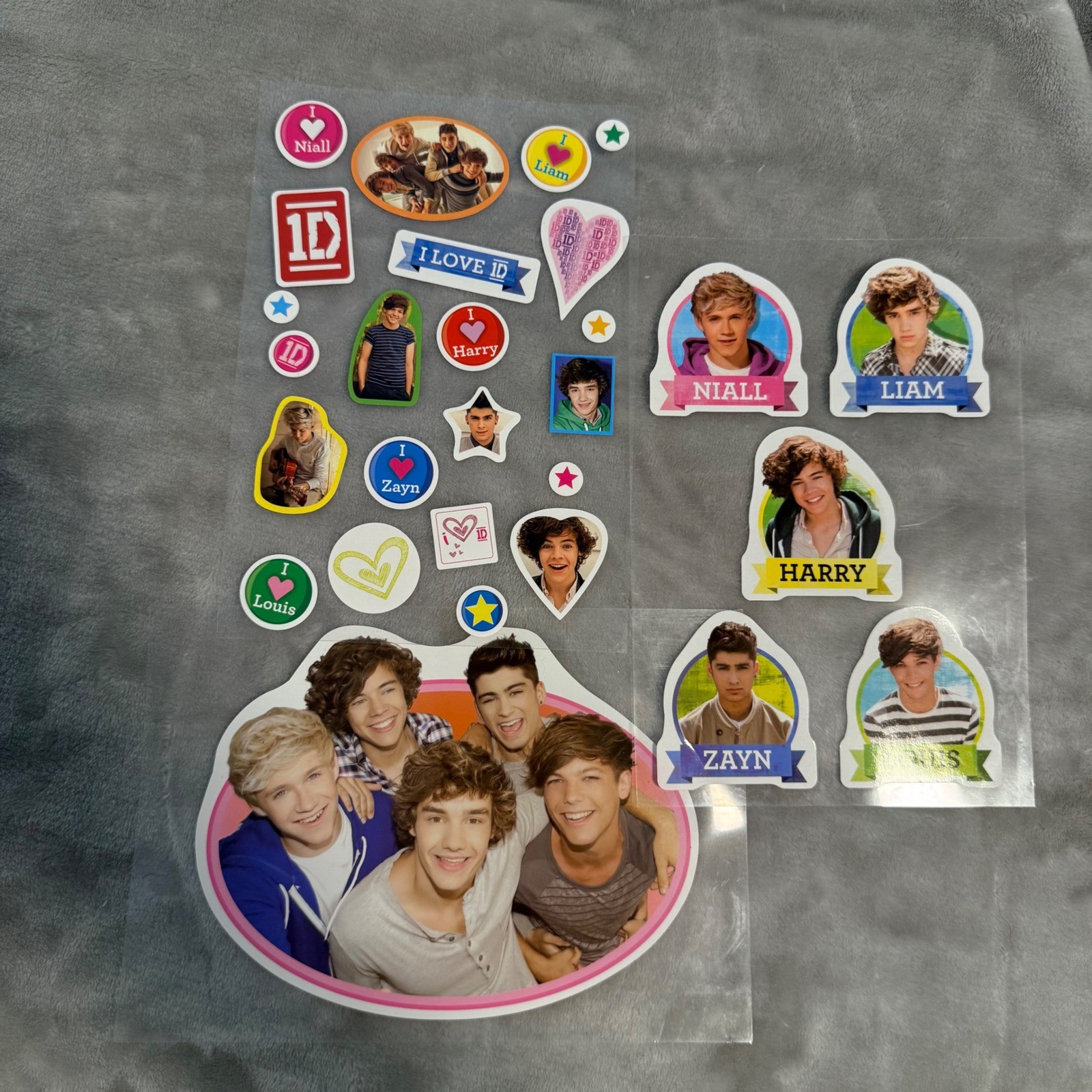 Vintage One Direction Sticker Lot 3 Sheets OT5 Group Stickers 2011-13 Era Rare