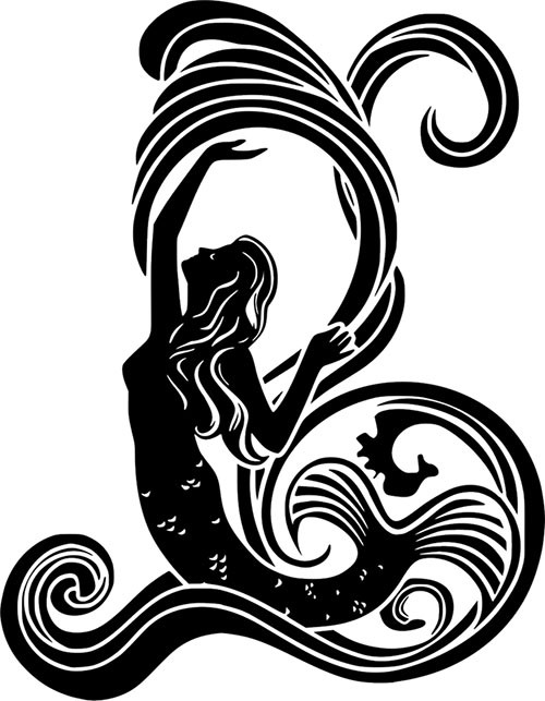 Mermaid Waves Myth Fantasy Girl Wall Car Window Truck Vinyl Sticker Decal