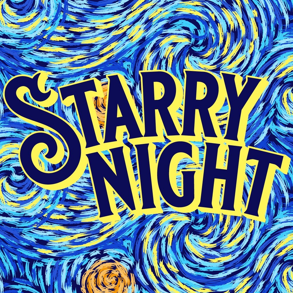 Starry Night, PET $6.99 Dispensary Stickers, Strainstickerz, 420