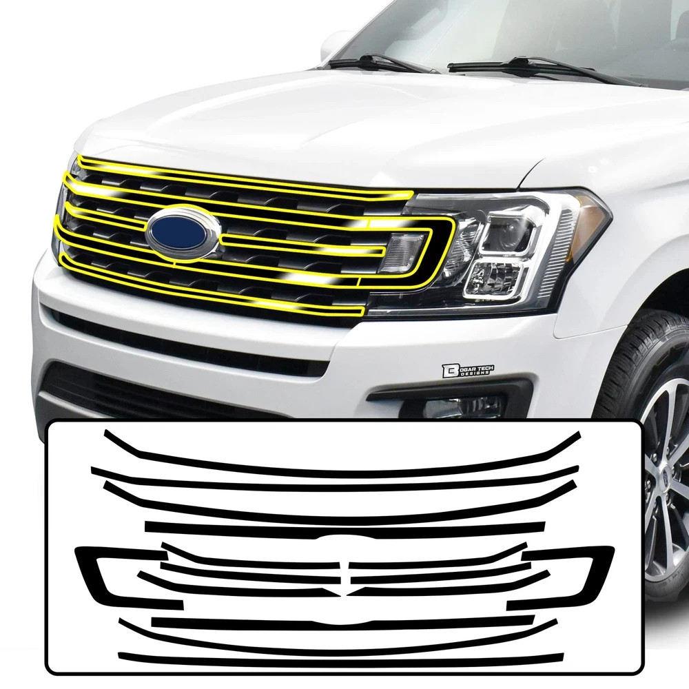 for Ford Expedition 2018-2021 Front Grille Chrome Delete – Precut Vinyl Overl…