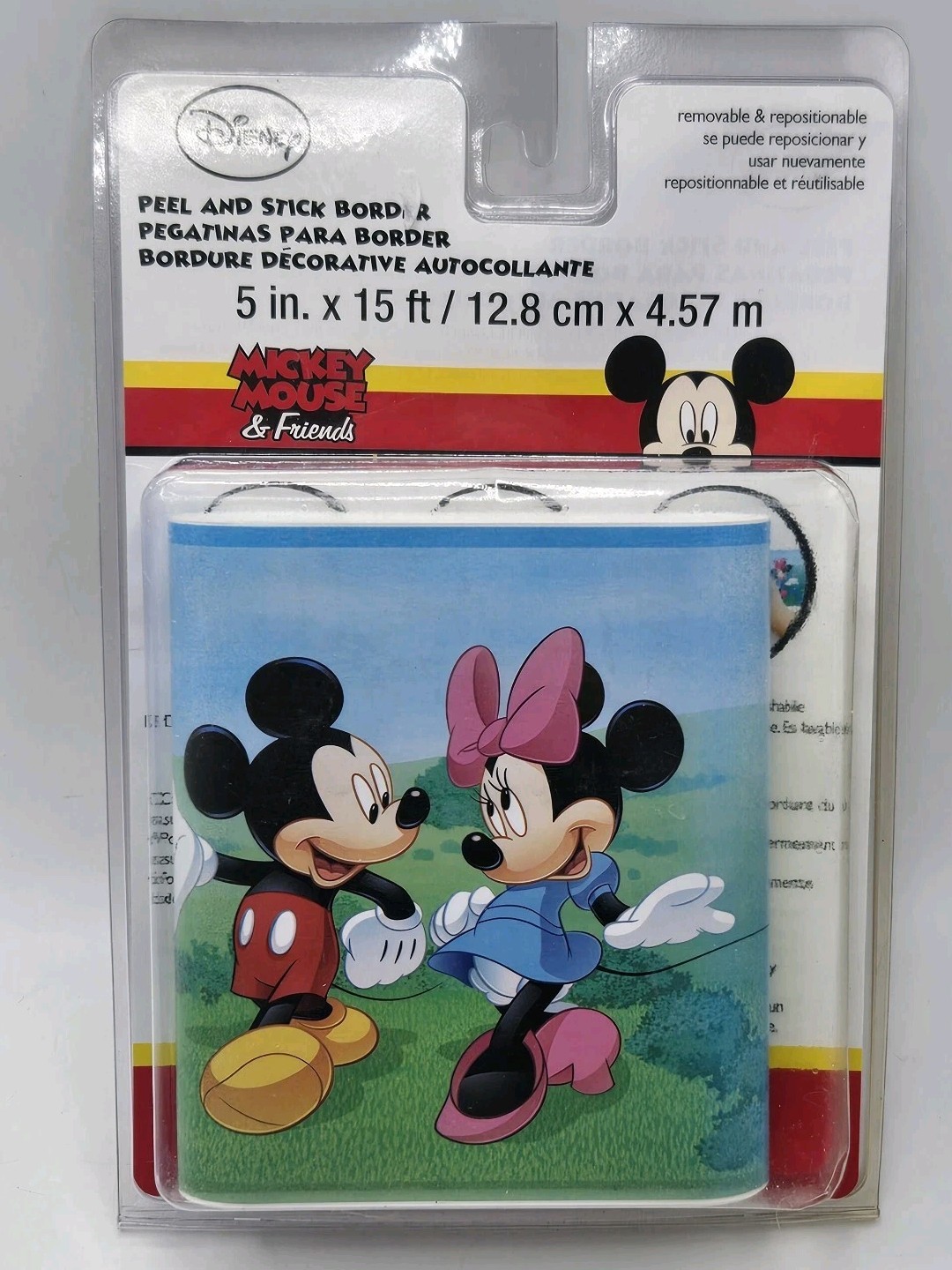 Disney Wall Border Mickey Minnie Mouse Friends Kids Peel & Stick • New Open Box