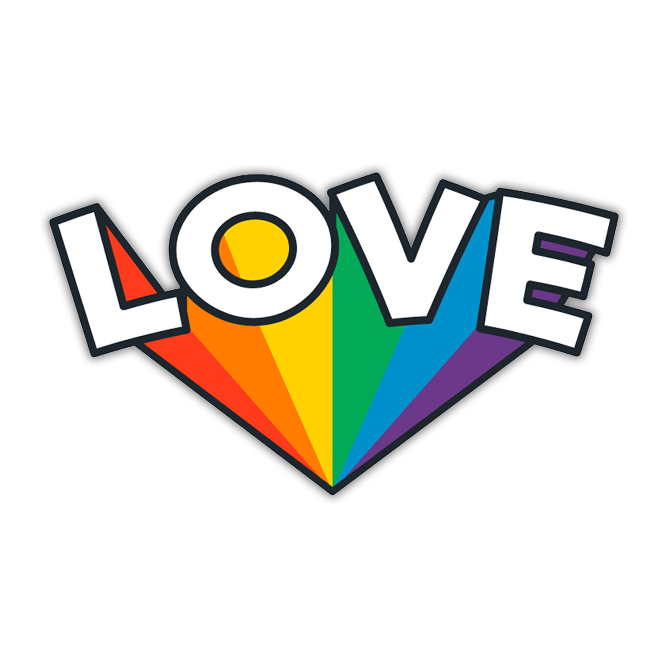 60’s Love Rainbow Sticker Gay Pride Heart Flag Car Vinyl Decal Window LGBT