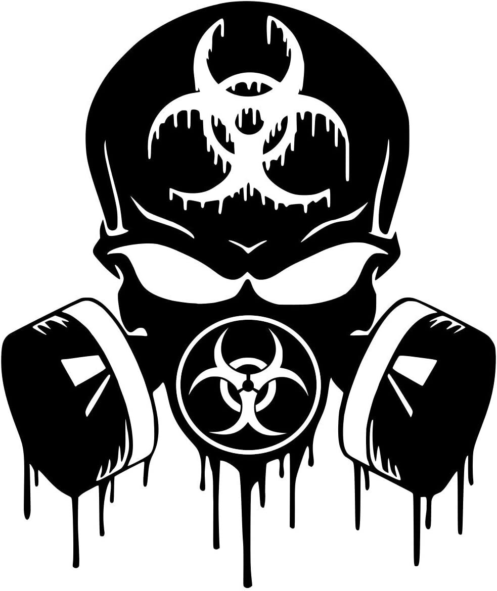 Scary Biohazard Skull gas Mask 6 inch Vinyl Decal