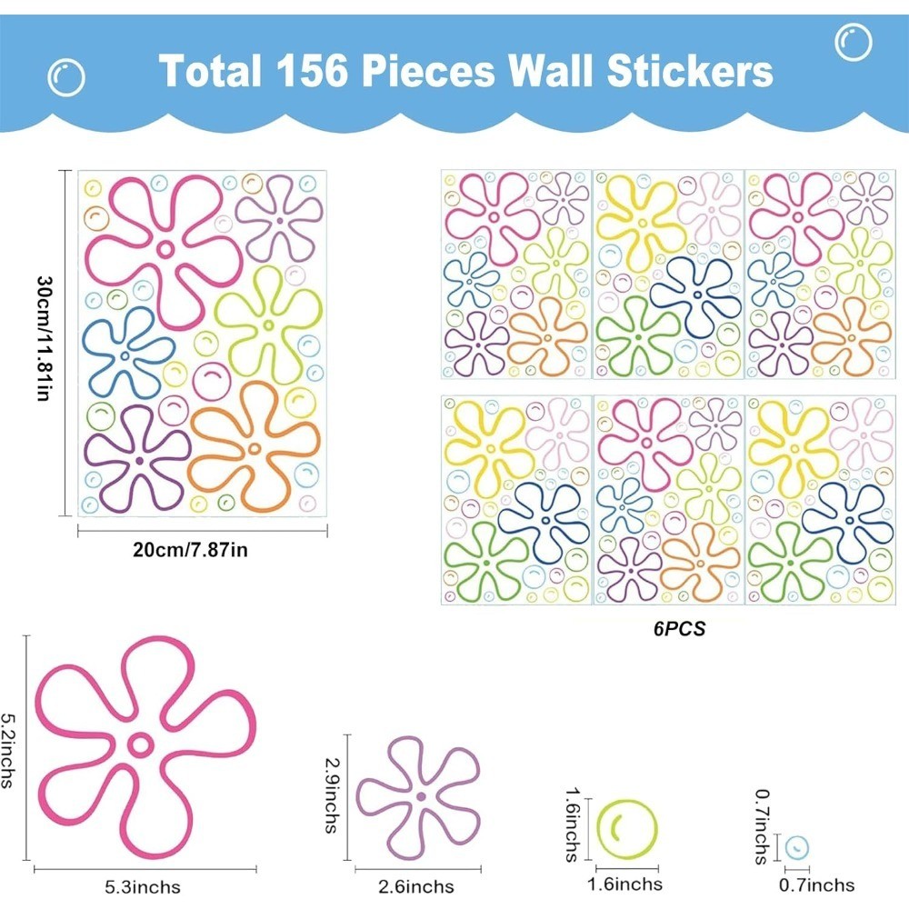 156 PCS Under The Sea Wall Decals Ocean Theme Stickers for Kids Room Bathroom