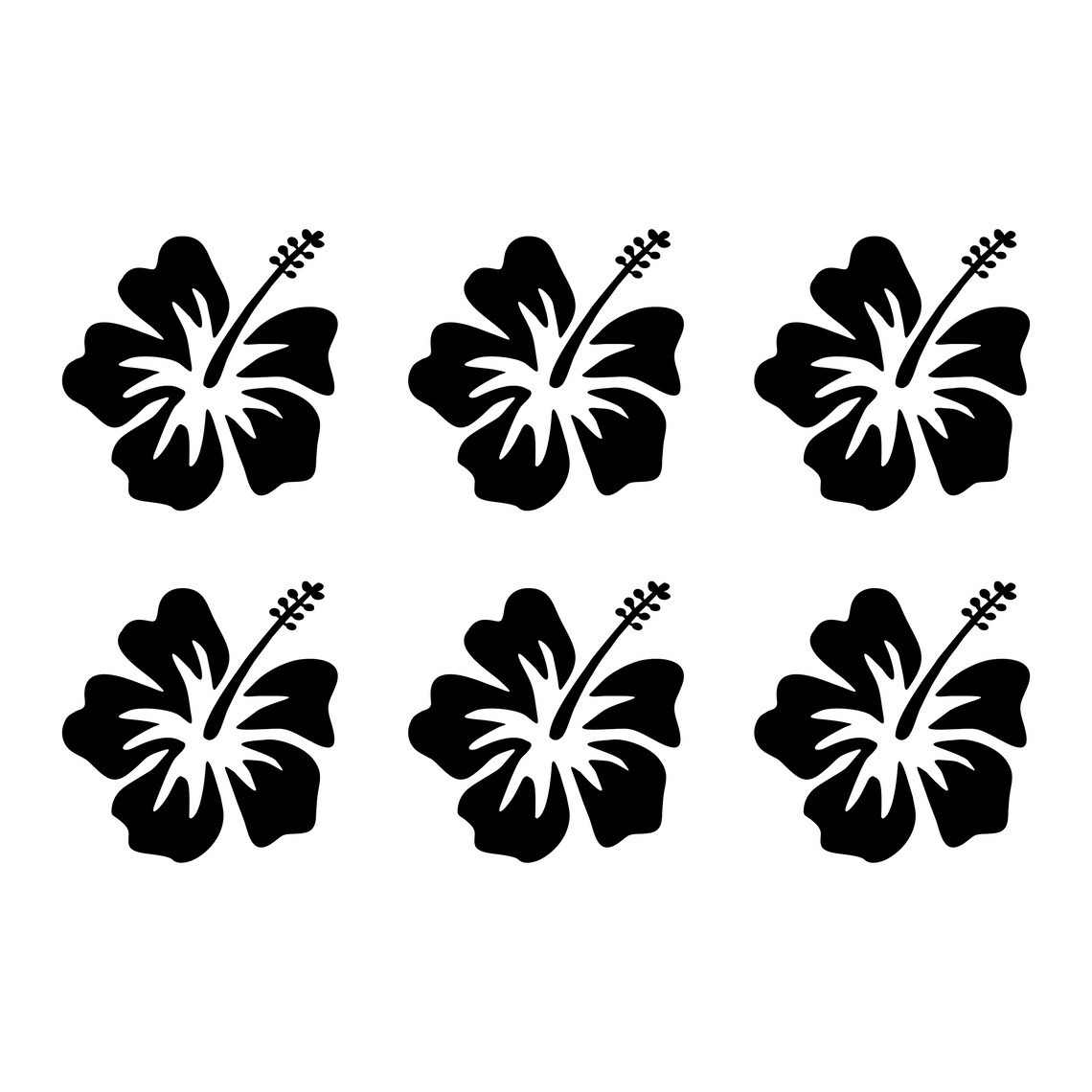 Hawaiian Hibiscus Flower Vinyl Decals