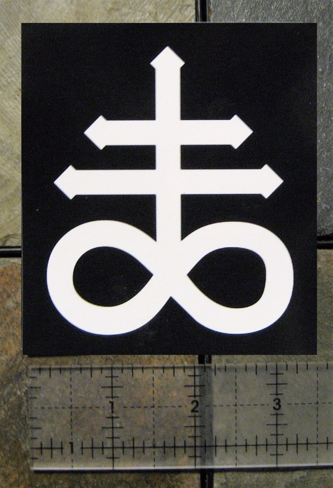 4 x 3.5″ Leviathan Cross Sticker Bumper Occult Baphomet Satanic Pentagram Skull