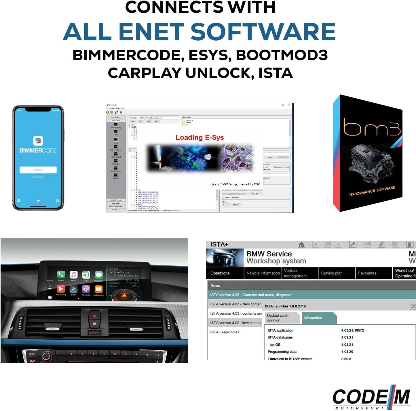 3-in-1 OBD2 to Ethernet Cable for BMW | USB-C & USB A Adapter | Coding Tool for