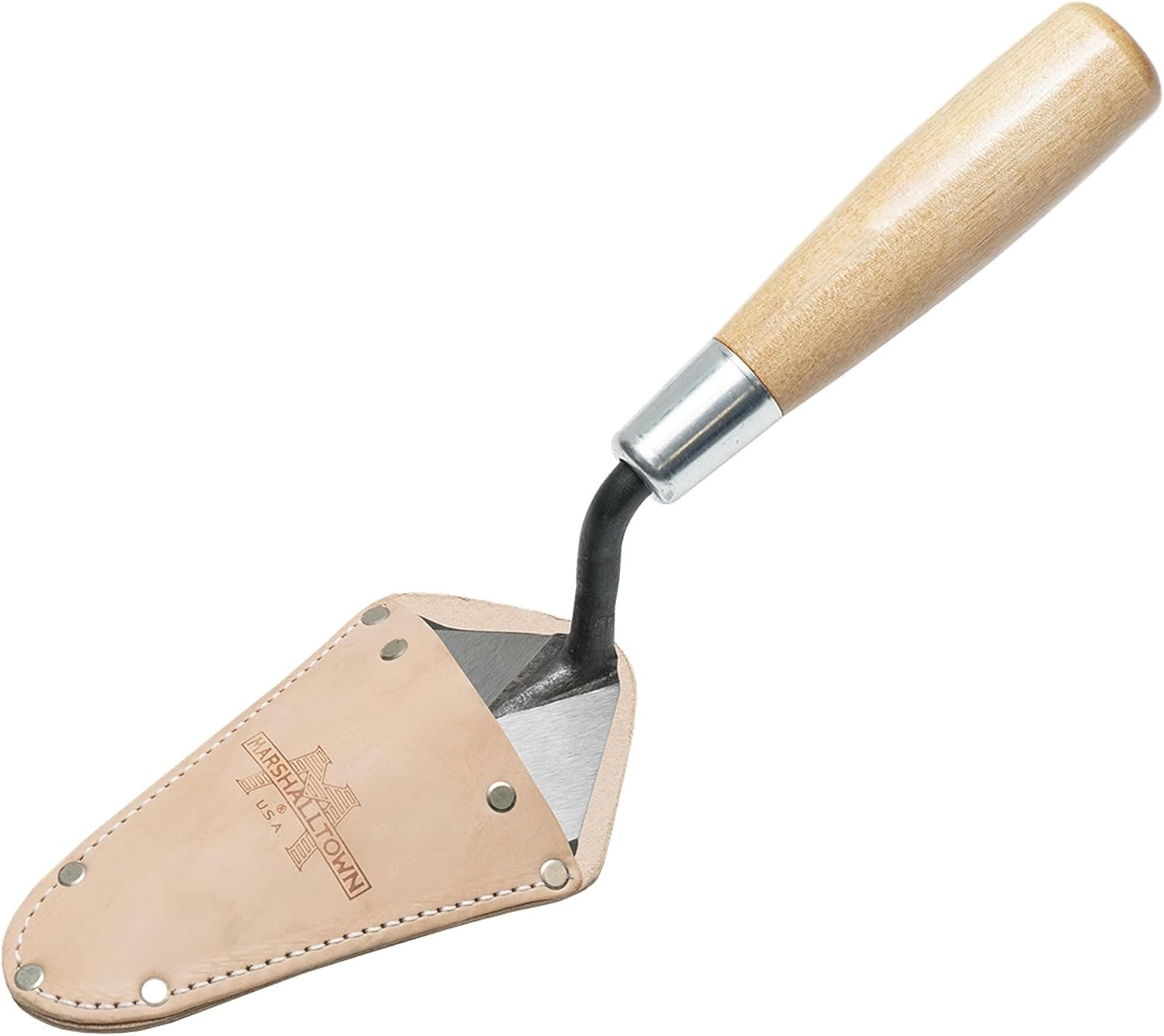 Archaeology Pointing Trowel with Leather Holster, Wood Handle, 5 X 2 1/2 Inch St