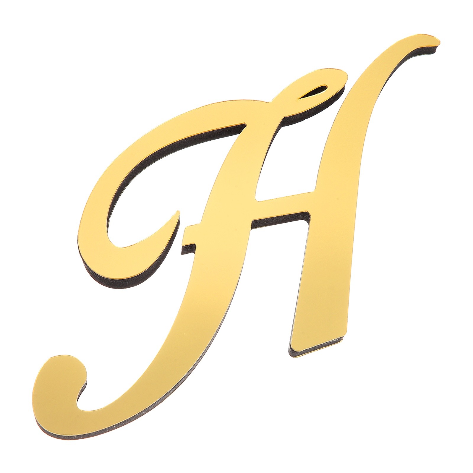 3D Acrylic Letter H 5.5 Inch Home Sticker Mirror, Light Gold