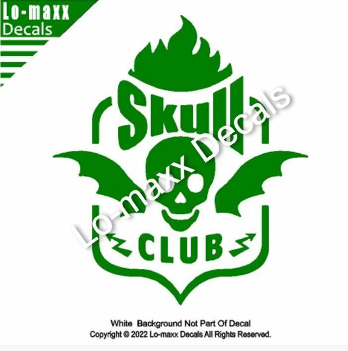 Skull Club Car Truck Boat Original Design Superior Quality Die Cut Vinyl Decal