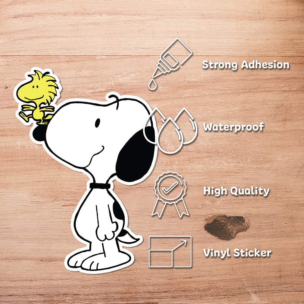 Peanuts Snoopy and Woodstock Sticker – Aesthetic Vinyl 2.5″ W x 4″ H