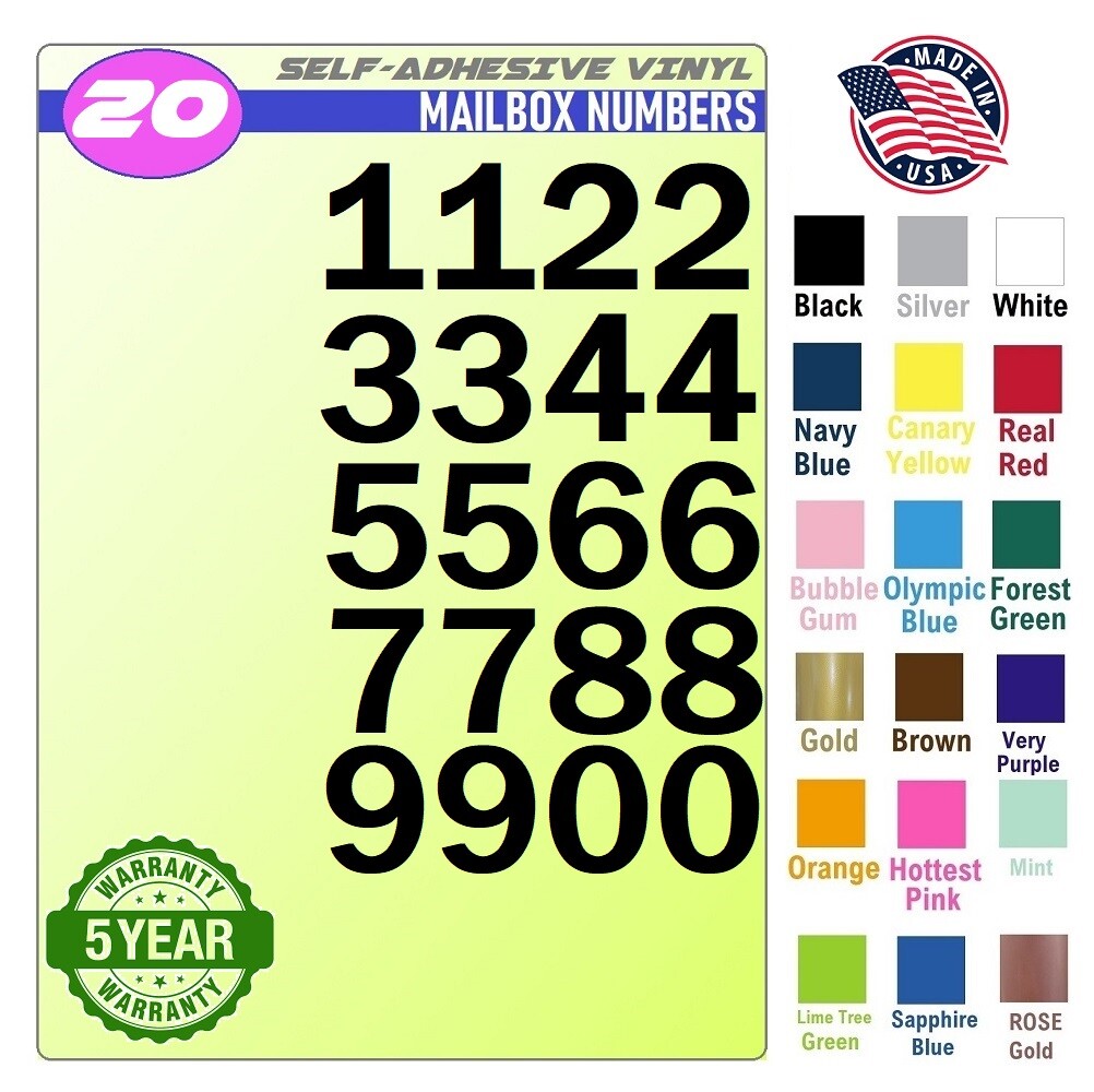 20 Mailbox,Car, Doors, Toolbox,Lockers,Window, Decal Sticker Numbers FRANKLIN GO