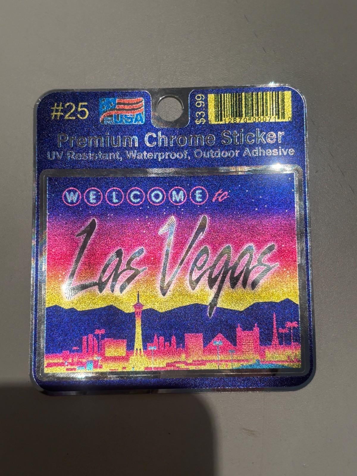 Welcome to Las Vegas Sticker PREMIUM CHROME STICKER W FREE SHIPPING