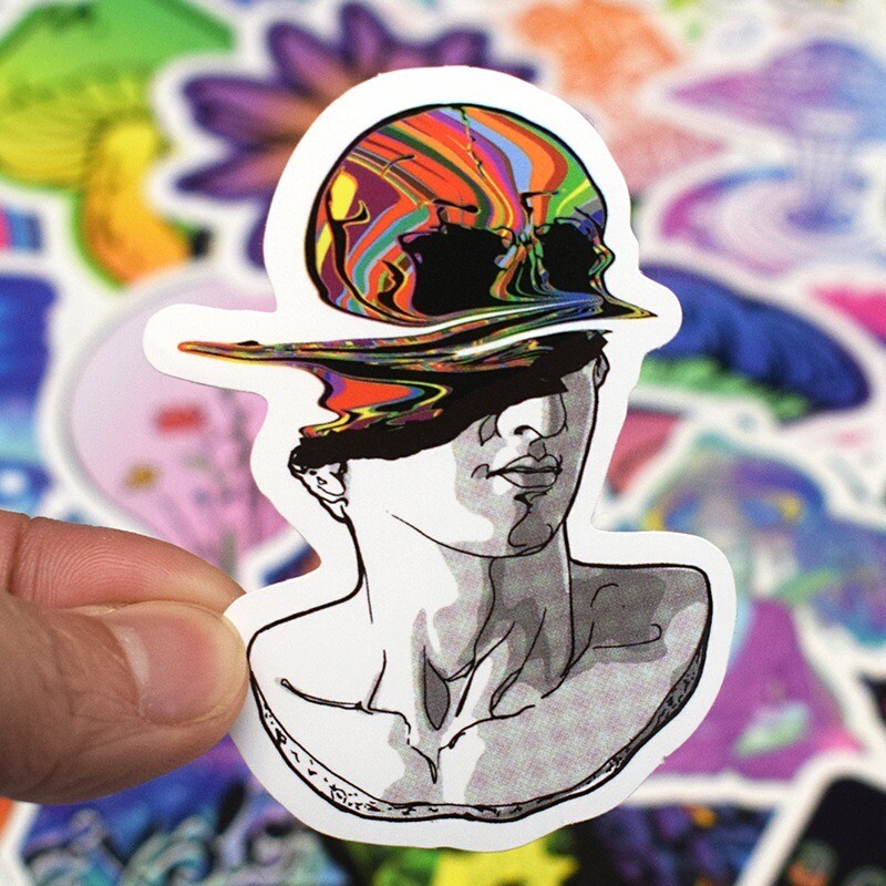 10 Random Psychedelic Stickers Trippy Decals Laptop Hydro Yeti Car Free Shipping