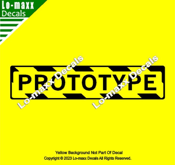 PROTOTYPE Aircraft With Hazard Stripes Aircraft Markings Die Cut Vinyl Decal